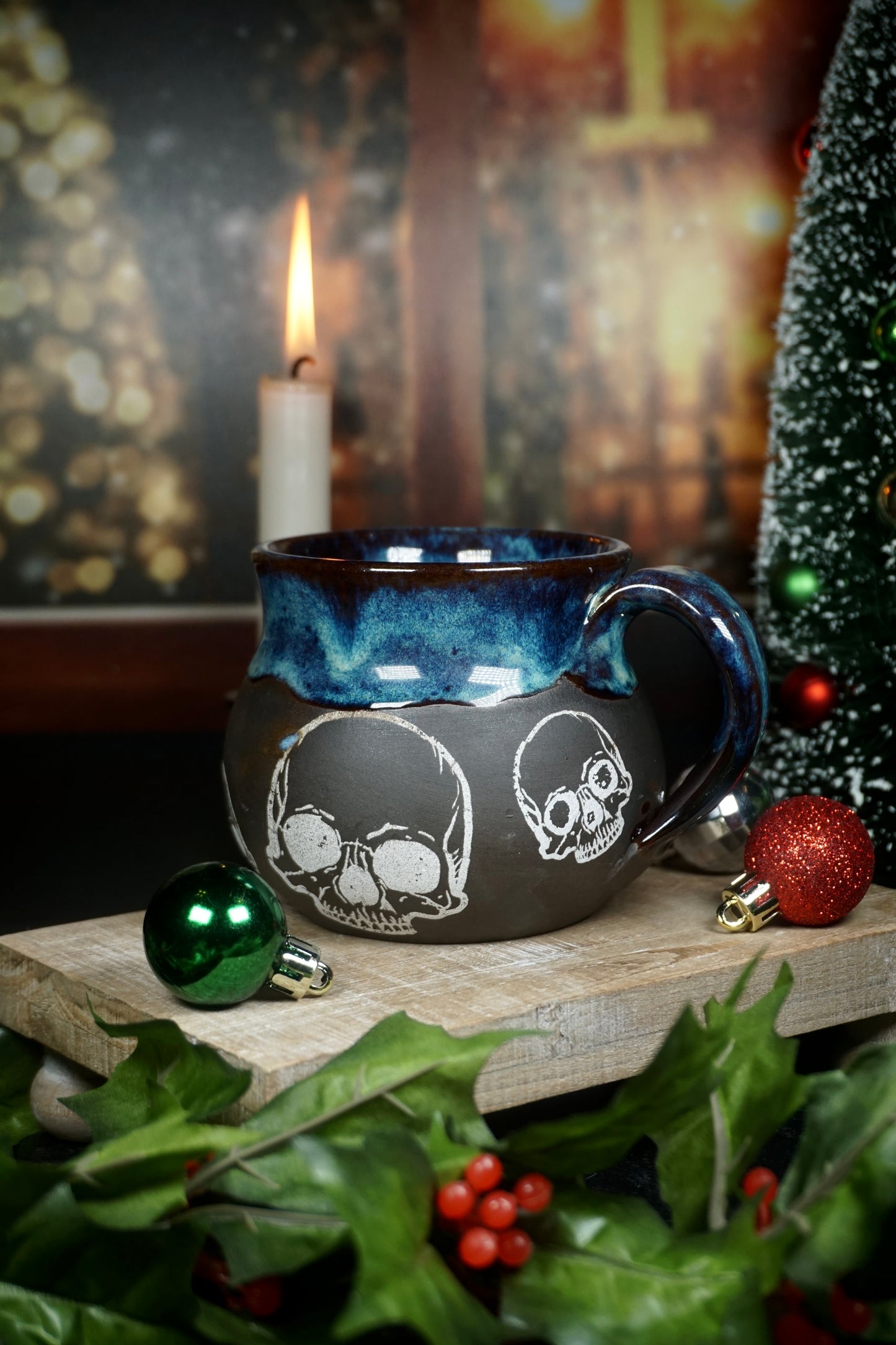 Electric Blue Skull 14oz