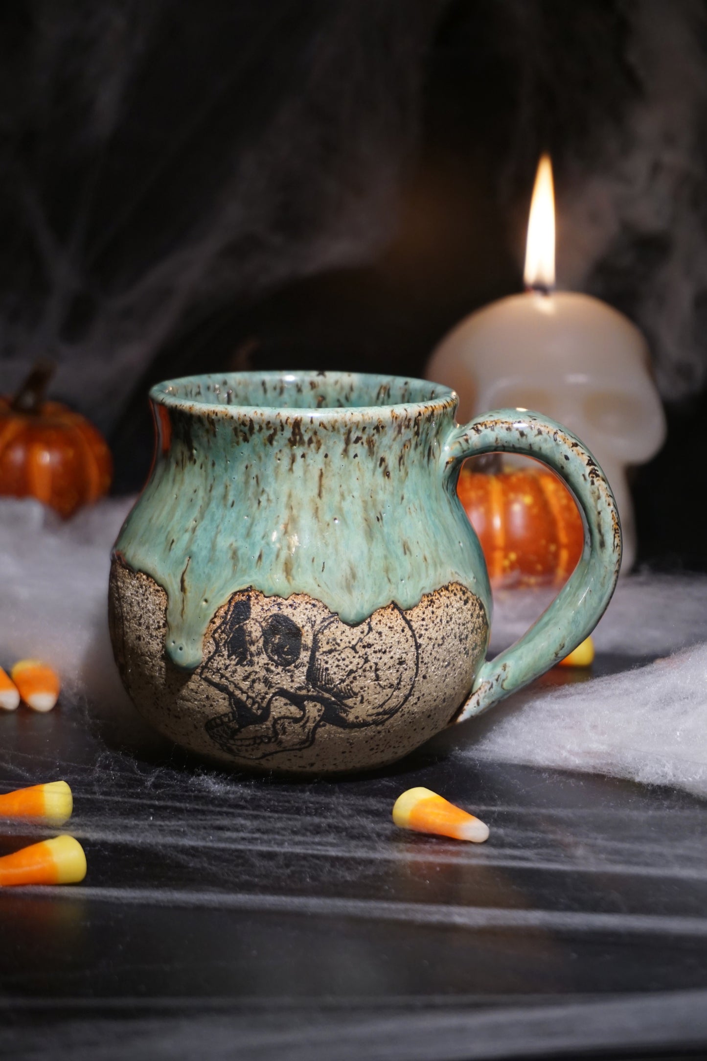 Speckled Jade Skull 15oz