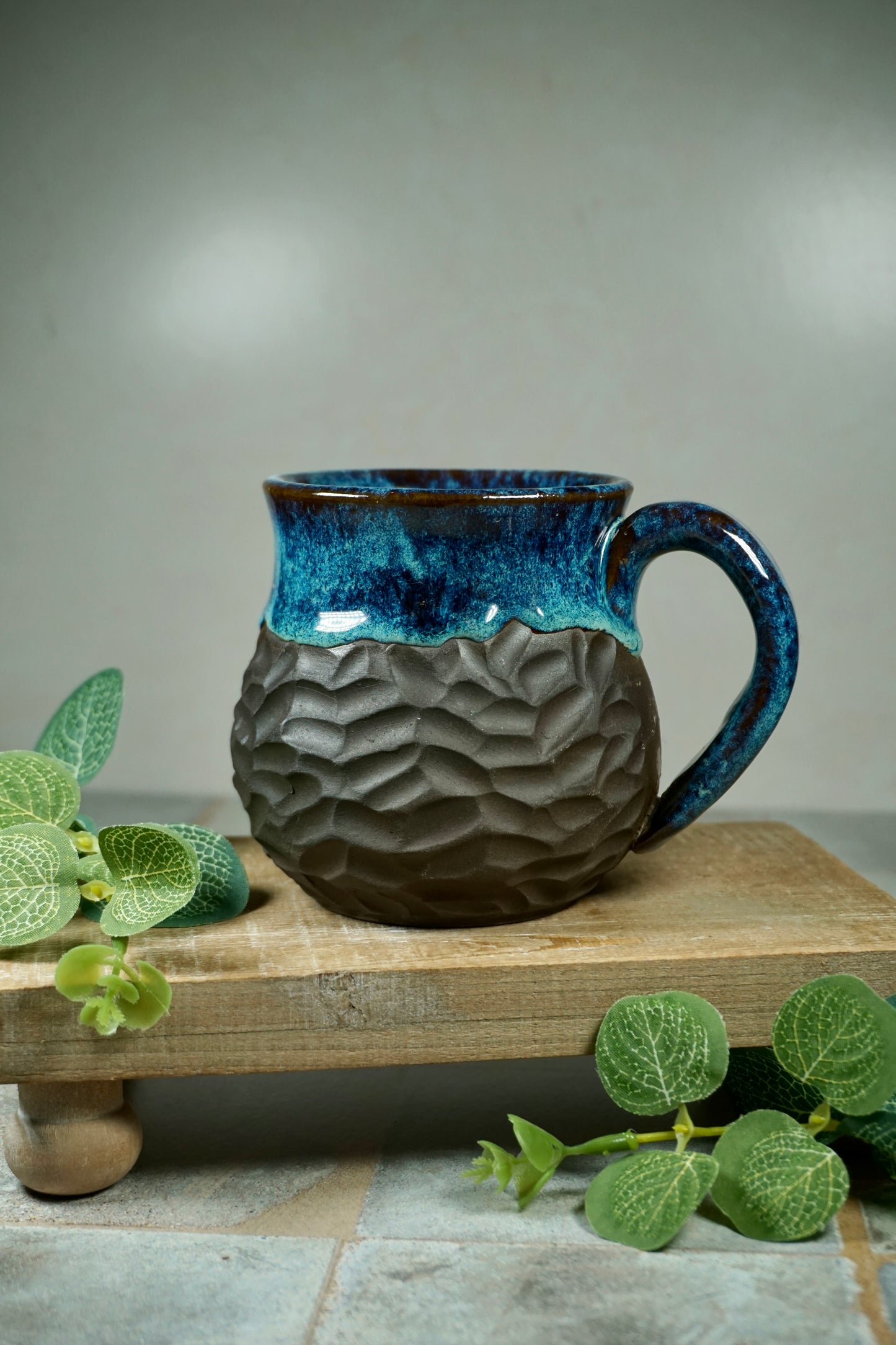 Electric Blue Carved 13oz