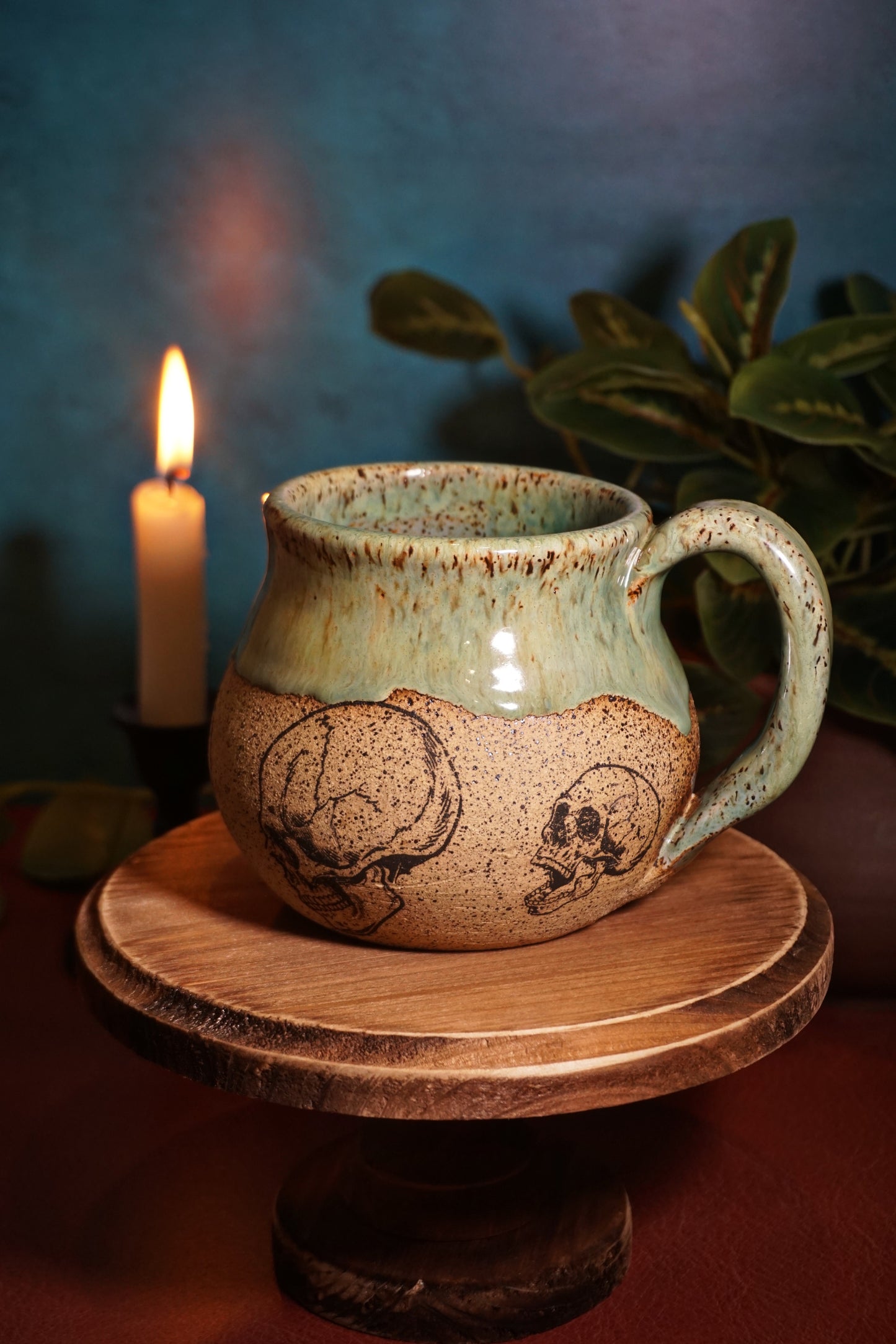 Speckled Jade Skull 19oz