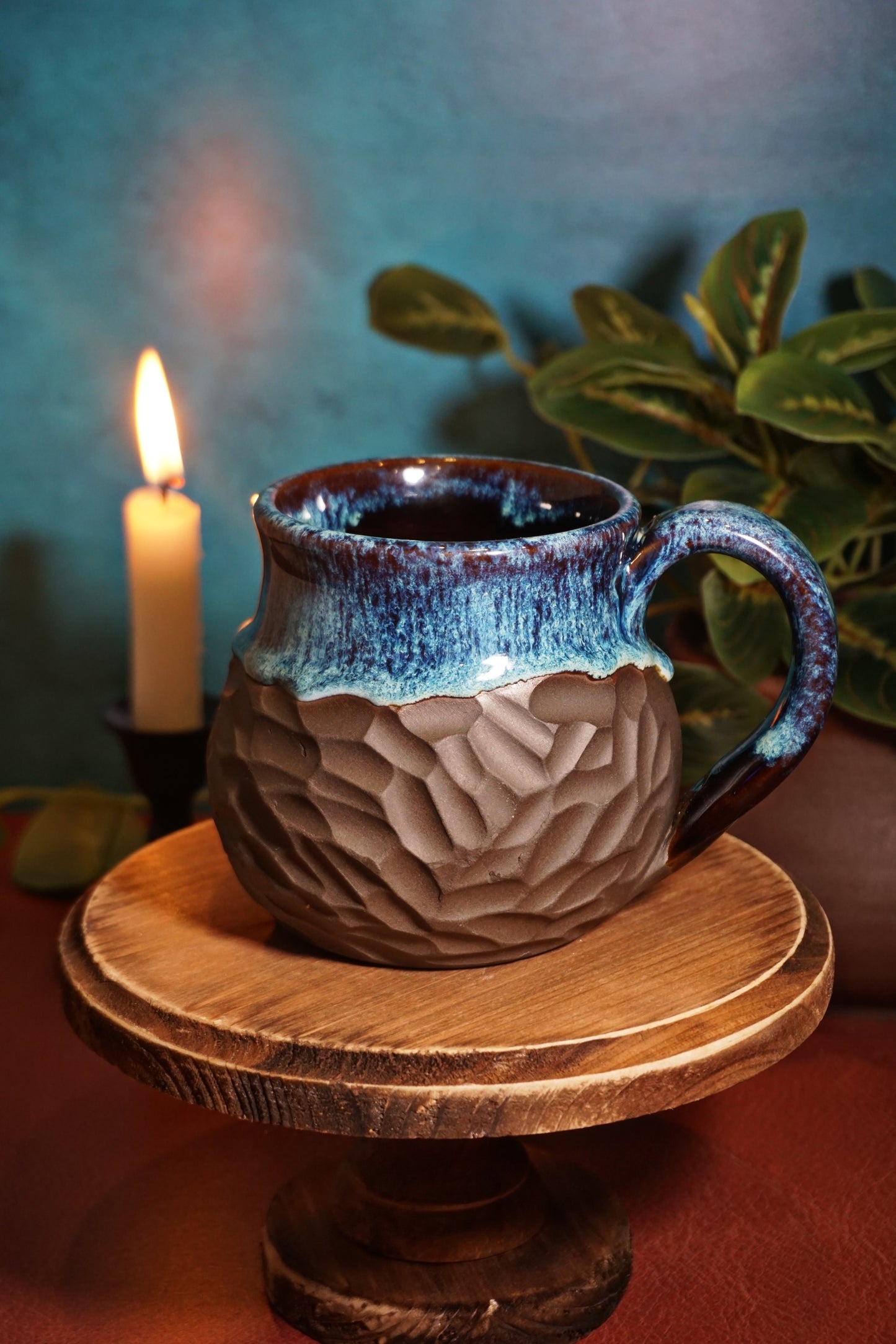 Electric Blue Carved 15oz
