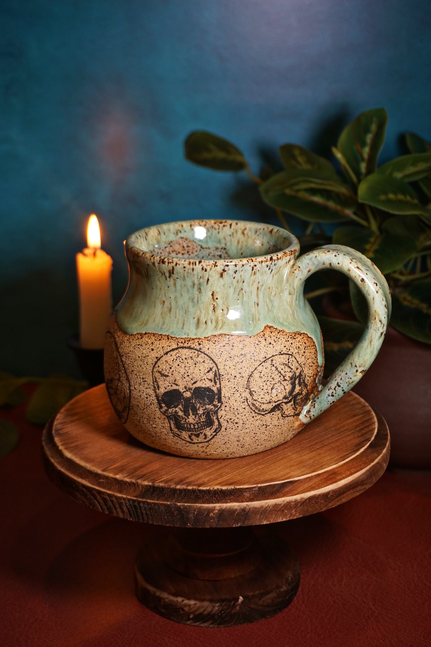 Speckled Jade Skull 17oz