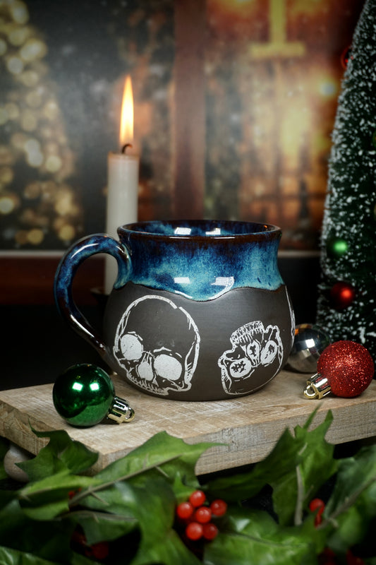 Electric Blue Skull 14oz