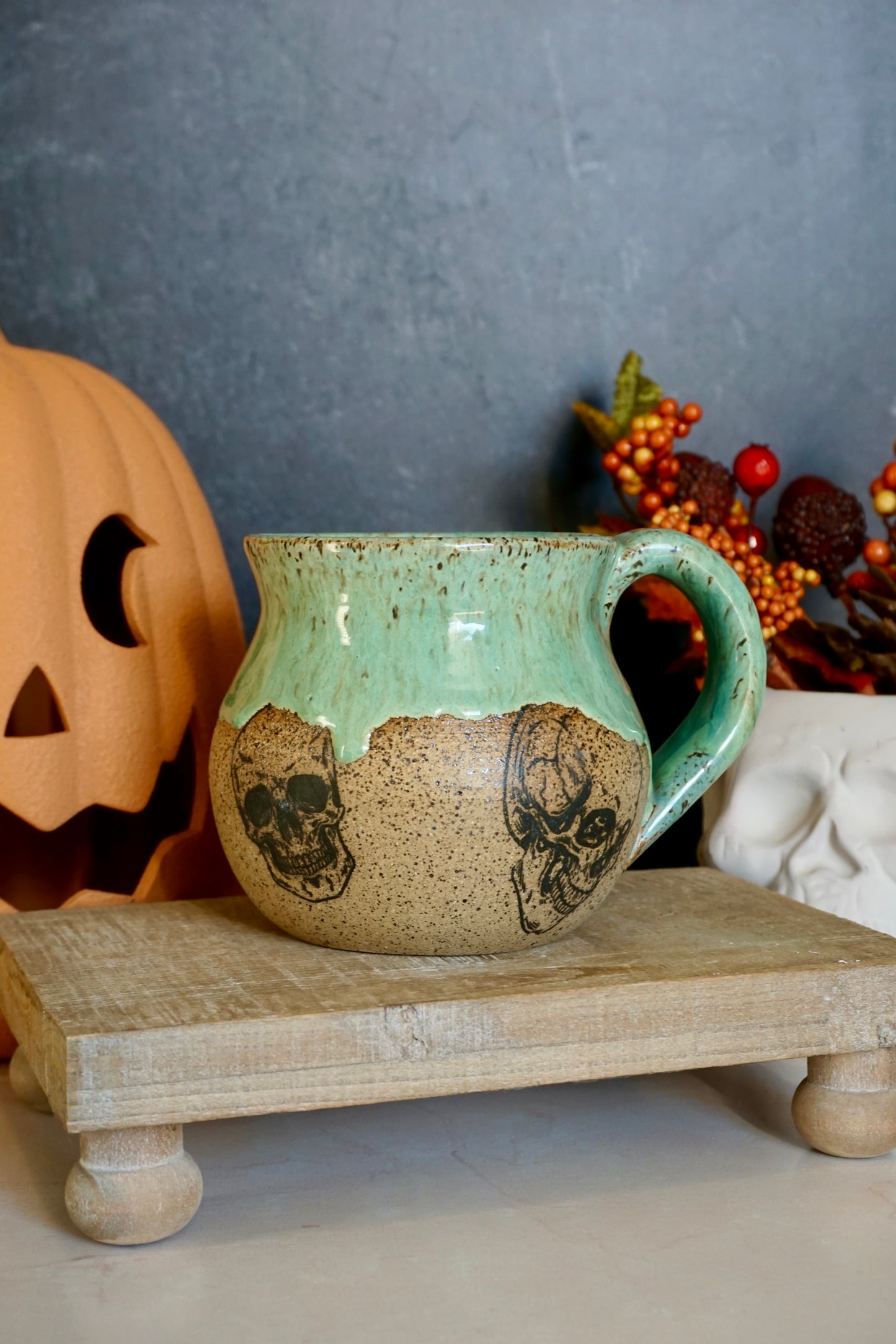 Speckled Jade Skull (1) 15oz