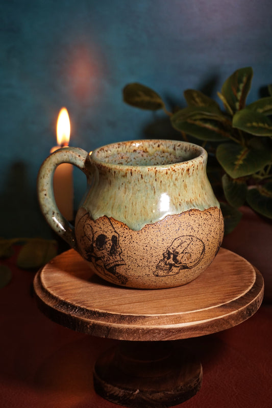 Speckled Jade Skull 19oz