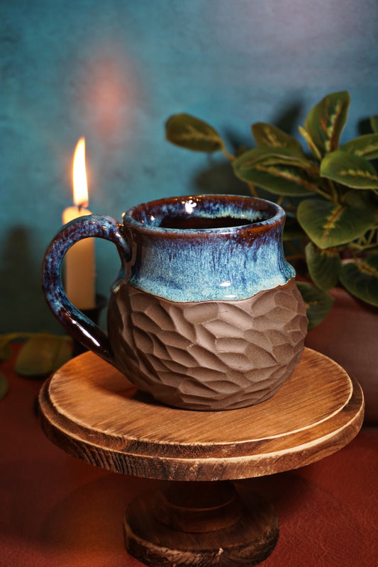Electric Blue Carved 15oz