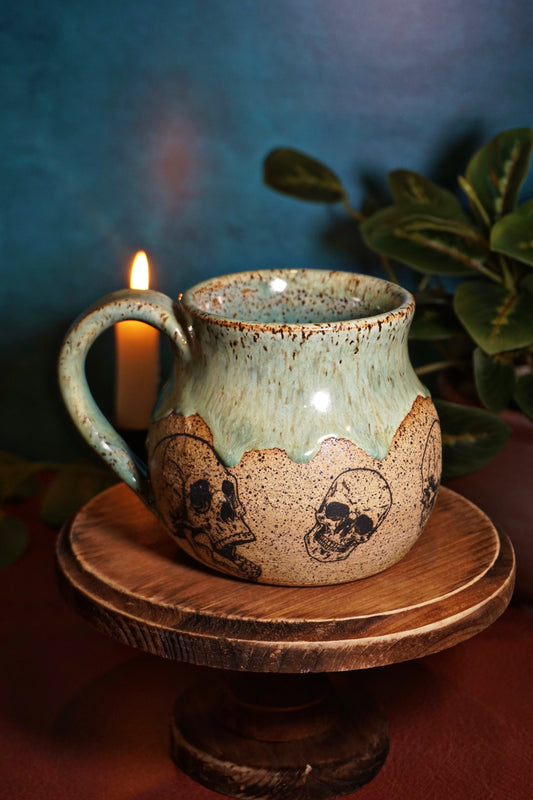 Speckled Jade Skull 17oz